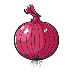 Onion vegetables flat vector on white background