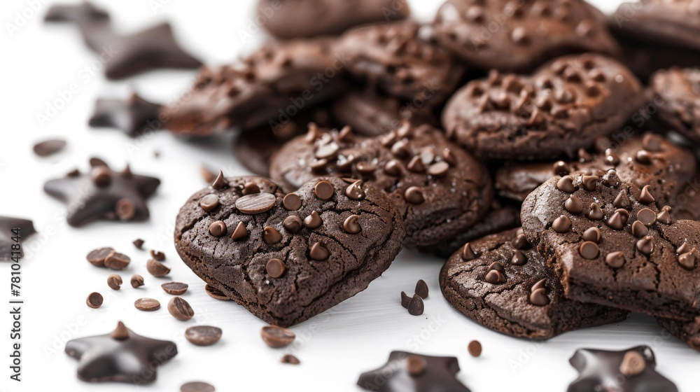 Wall mural Chocolate cookies with scattered chocolate chips