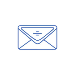 Email icon. Outline color email icon on white background. Vector illustration