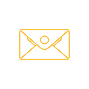 Email icon. Outline color email icon on white background. Vector illustration