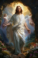 The Resurrection of Jesus Christ. AI generative.