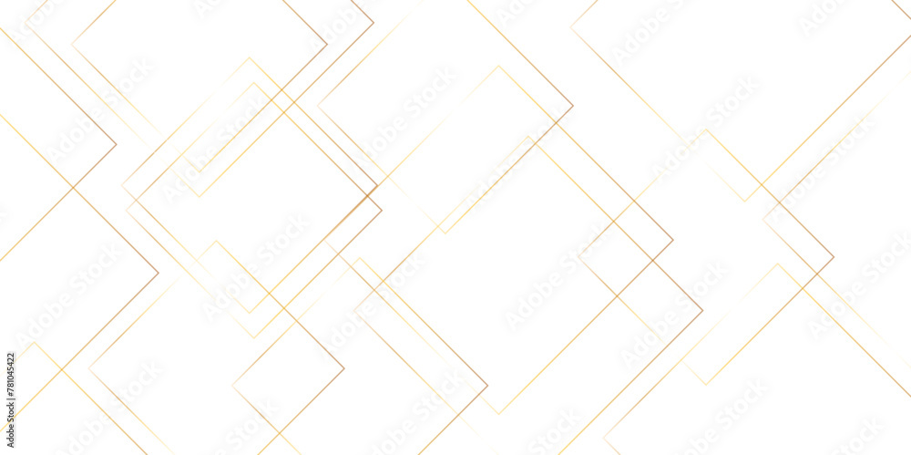 Wall mural abstract geometric background with lines. modern white background with golden light effect. rectangu