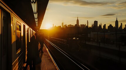 Sunset Journey Through Metropolis./n