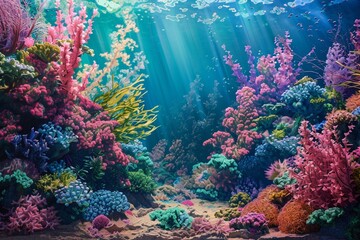 Fototapeta na wymiar Underwater garden full of plants