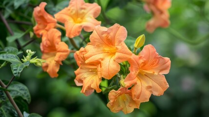 Obraz premium Orange flowers blooming on tree