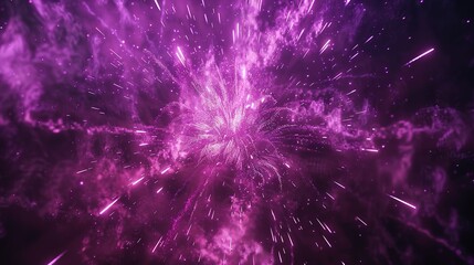 Fototapeta premium Happy New Year 2025 as Purple Fireworks celebrate their anniversary