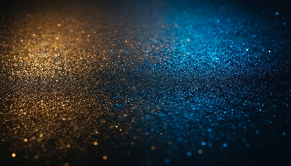 defocused abstract blue glitter background, gold and red glitter lights background.