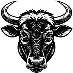 Bullhead silhouette  vector illustration.