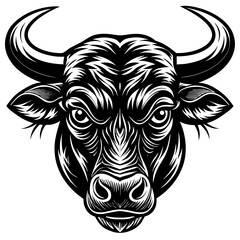 Bullhead silhouette  vector illustration.