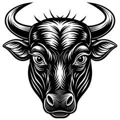 Obraz premium Bullhead silhouette vector illustration.