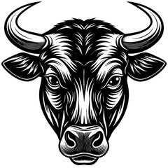 Bullhead silhouette  vector illustration.