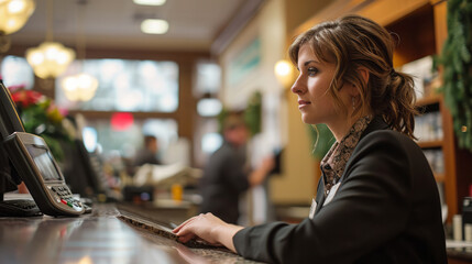 Images of commercial retail banking capture the essence of local communities, showcasing face-to-face transactions in retail settings.