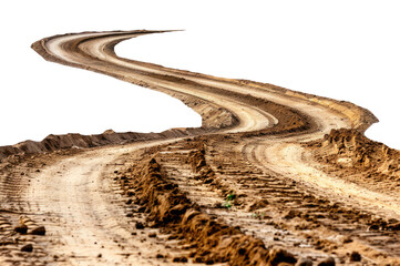Dirt road isolated on transparent background