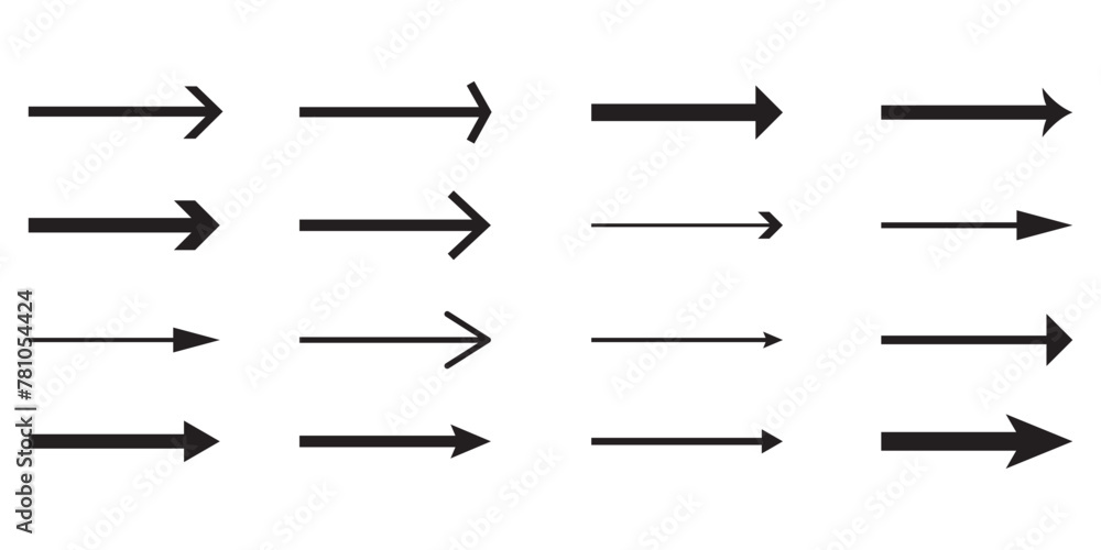 Poster arrows set, arrow vector collection. arrow. cursor. modern simple arrows.