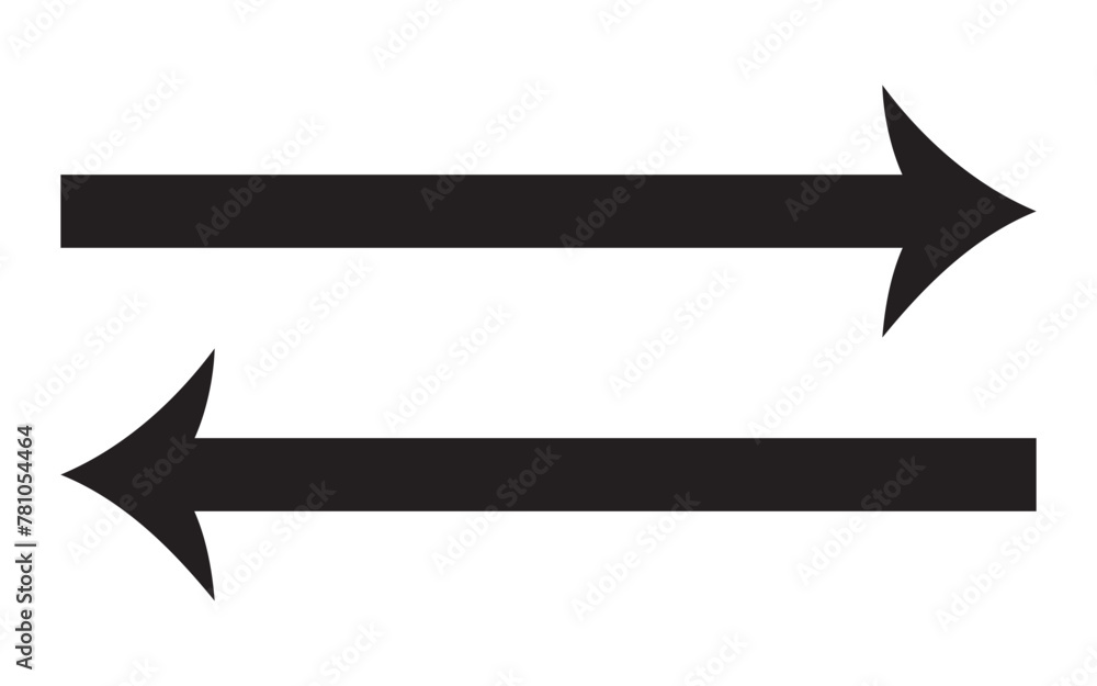 Poster long arrows icon set. vector set of trendy long arrows left and right in flat style directional sign