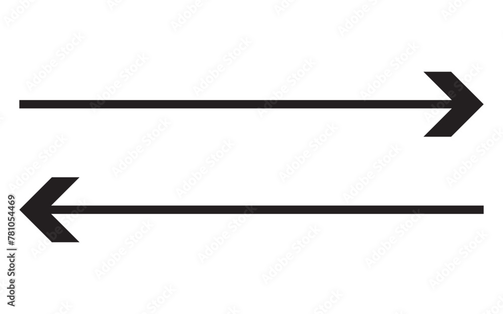 Poster long arrows icon set. vector set of trendy long arrows left and right in flat style directional sign