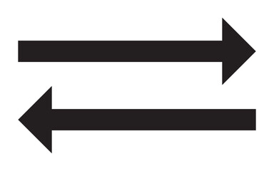 Long arrows icon set. Vector set of trendy long arrows left and right in flat style directional signs for navigation. Black arrows vector illustration. Icons isolated.