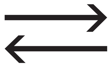 Long arrows icon set. Vector set of trendy long arrows left and right in flat style directional signs for navigation. Black arrows vector illustration. Icons isolated.