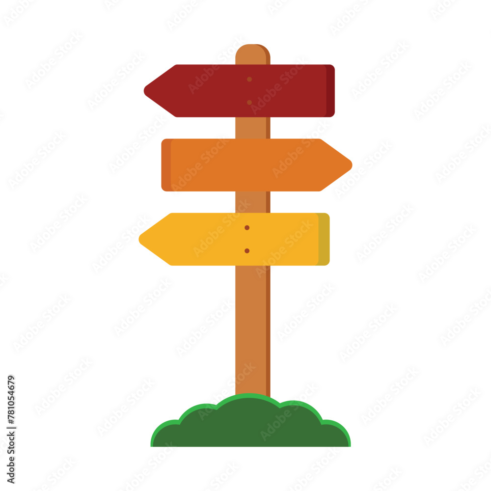 Poster signpost icon vector, pointer icon, road sign, colored style design. directional guidepost icon. sto