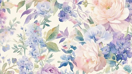Garden of Watercolor Floral Blooms - Powered by Adobe