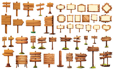 木製看板ベクターイラストセット