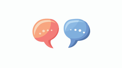 Speech bubbles isolated icon flat vector isolated on