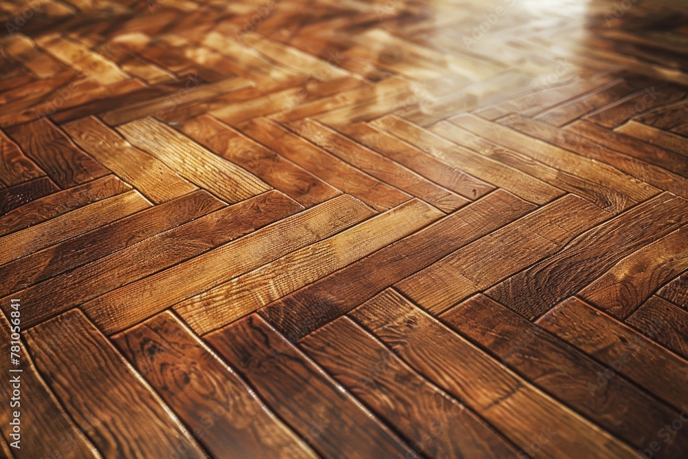 Poster close up view of a wooden floor with a shining light. perfect for interior design projects