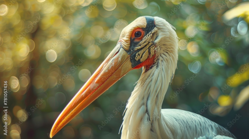 Poster a close up of a bird with a long beak, suitable for various design projects