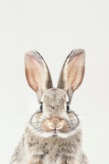 Obraz premium A rabbit sitting on a white surface. Suitable for various projects