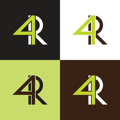 4R Overlap Business Iconic Logo Design Template