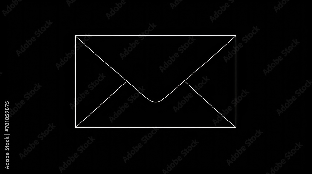 Poster black and white image of an envelope. suitable for various designs