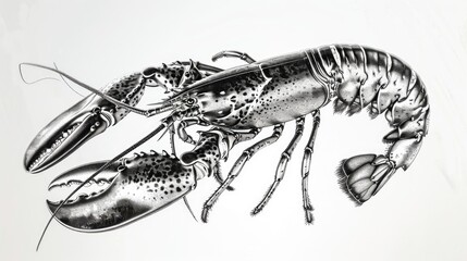 Detailed illustration of a lobster. Perfect for seafood menus or educational materials