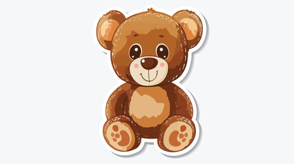 Sticker Teddy Bear. suitable for Kids symbol. simple