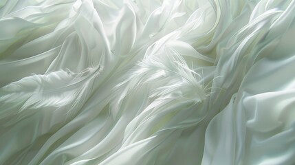 White fabric feather - obrazy, fototapety, plakaty
