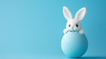 Naklejka na ściany i meble Easter bunny rabbit in egg. Easter holiday concept.