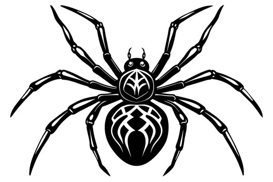 recommend clip art: spider silhouette vector art illustration