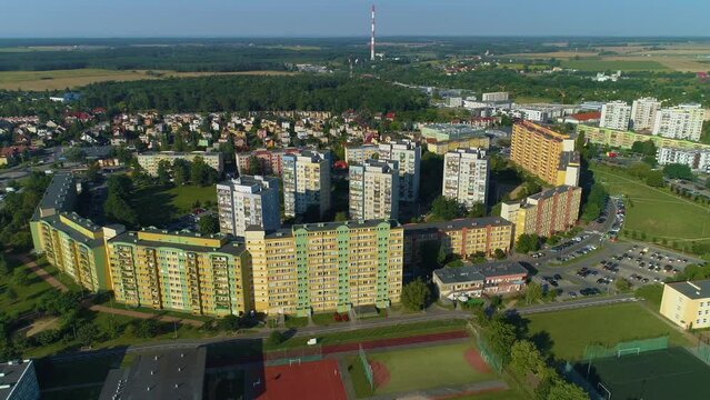 Beautiful Landscape Housing Estate Lubin Krajobraz Osiedle Aerial View Poland