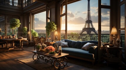 Classic Parisian apartment - obrazy, fototapety, plakaty