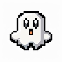 Fototapeta premium Very simple 8 bit pixel art icon logo of cartoon on a white background