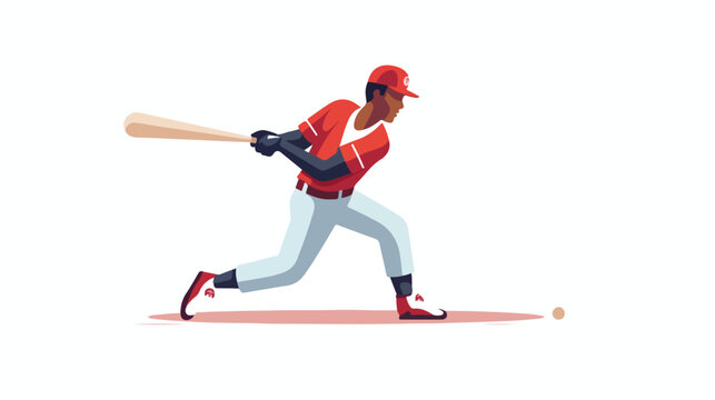 Flat design baseball player icon vector illustratio