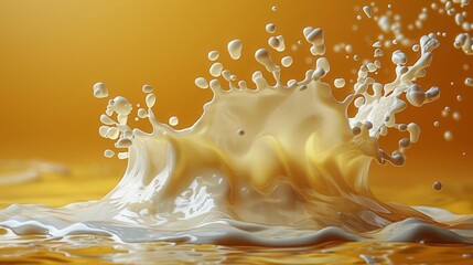   A detailed image of a liquid spilling from the bottle's top into water below