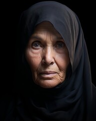 A portrait of a gorgeous beautiful cute afghan caucasian old woman grandmother