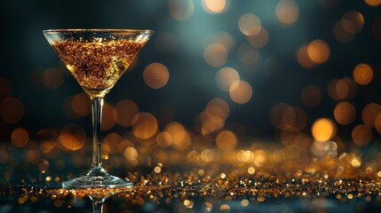   Close-up photo of a drink in a glass with soft background lighting - obrazy, fototapety, plakaty