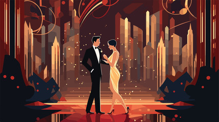 Flat illustration about gatsby background design 2d
