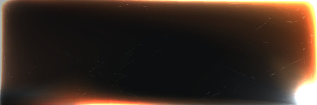 Photo filter for leak light effect and old texture. Retro blurry and grunge photograph overlay. Vintage distressed poster with nostalgia unfocused gradient design. Orange soft sun flare for camera