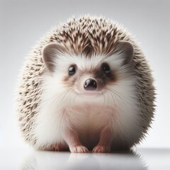 Image of isolated hedgehog against pure white background, ideal for presentations
