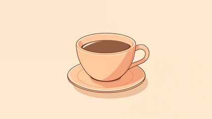 Obraz premium Hand drawn cartoon coffee illustration material 