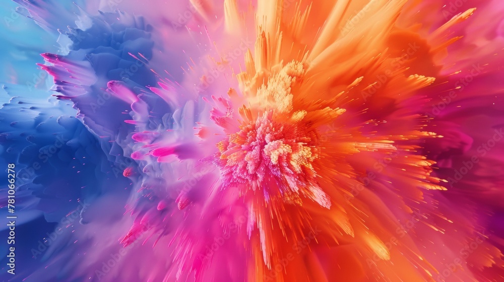 Poster a colorful, abstract image of a rainbow with many different colored lines