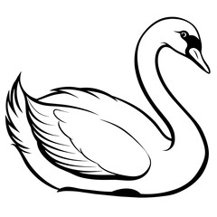 Graceful Swan Silhouette Vector Elegant Illustrations for Your Designs