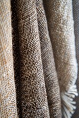 Close-up of woven linen, natural fibers, subtle variations in color